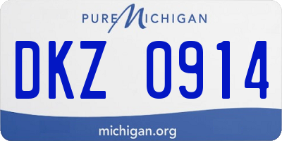MI license plate DKZ0914