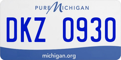 MI license plate DKZ0930