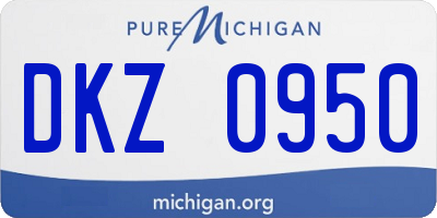 MI license plate DKZ0950