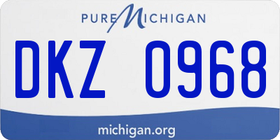 MI license plate DKZ0968