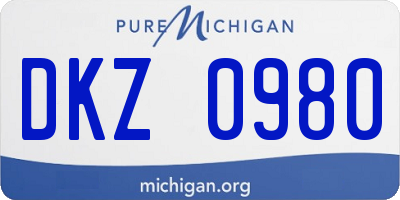 MI license plate DKZ0980