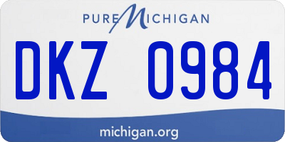 MI license plate DKZ0984