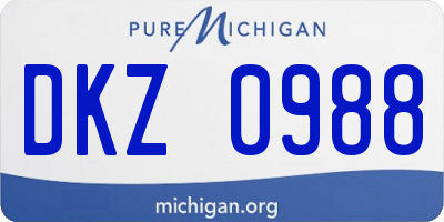MI license plate DKZ0988