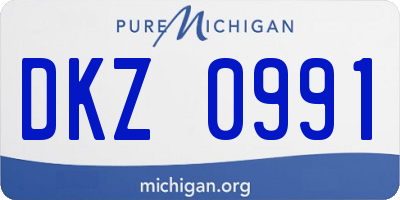 MI license plate DKZ0991