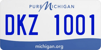 MI license plate DKZ1001