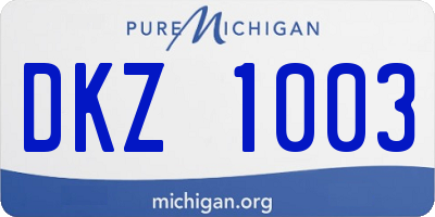 MI license plate DKZ1003