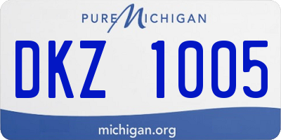 MI license plate DKZ1005