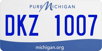 MI license plate DKZ1007