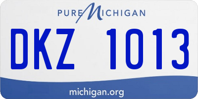 MI license plate DKZ1013