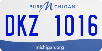 MI license plate DKZ1016