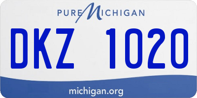 MI license plate DKZ1020