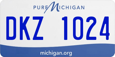 MI license plate DKZ1024