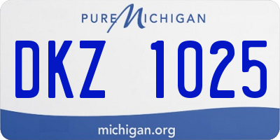 MI license plate DKZ1025