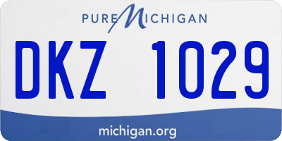 MI license plate DKZ1029