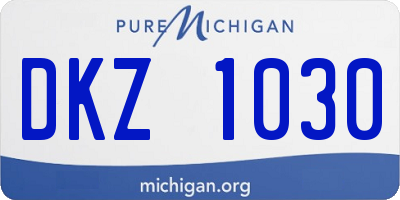 MI license plate DKZ1030