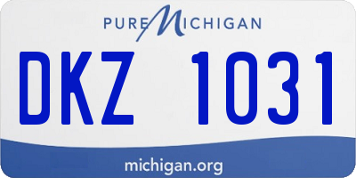 MI license plate DKZ1031