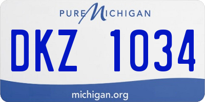 MI license plate DKZ1034