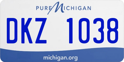 MI license plate DKZ1038