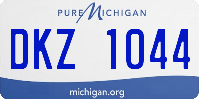 MI license plate DKZ1044