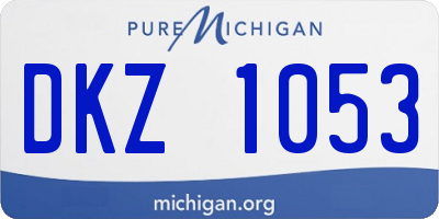 MI license plate DKZ1053