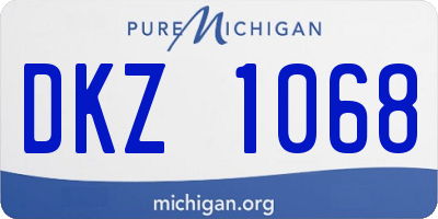 MI license plate DKZ1068