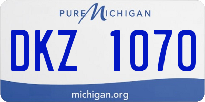 MI license plate DKZ1070