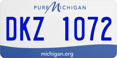MI license plate DKZ1072
