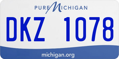 MI license plate DKZ1078