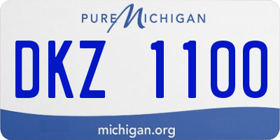 MI license plate DKZ1100