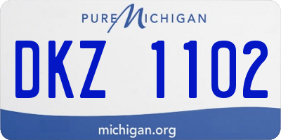 MI license plate DKZ1102