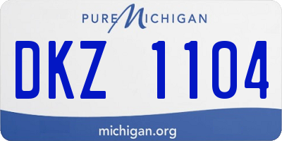 MI license plate DKZ1104