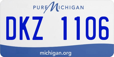 MI license plate DKZ1106