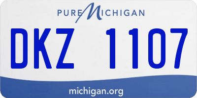 MI license plate DKZ1107