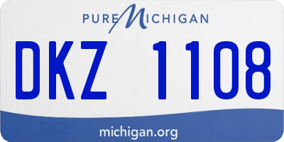 MI license plate DKZ1108