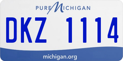 MI license plate DKZ1114