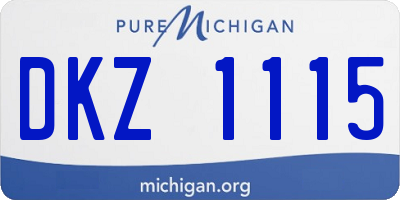 MI license plate DKZ1115