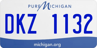 MI license plate DKZ1132