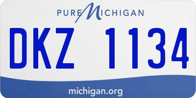 MI license plate DKZ1134