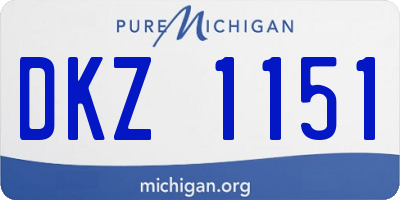 MI license plate DKZ1151