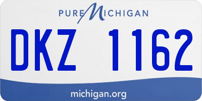 MI license plate DKZ1162