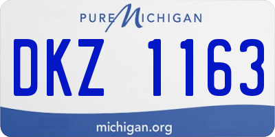 MI license plate DKZ1163