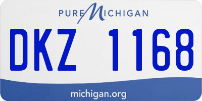 MI license plate DKZ1168