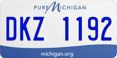 MI license plate DKZ1192