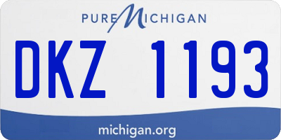 MI license plate DKZ1193