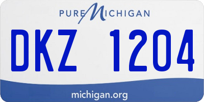 MI license plate DKZ1204