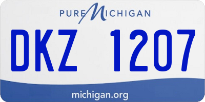 MI license plate DKZ1207