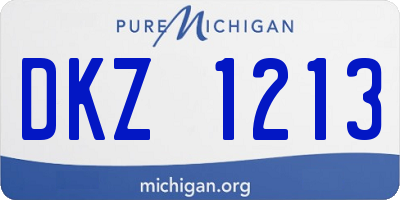 MI license plate DKZ1213