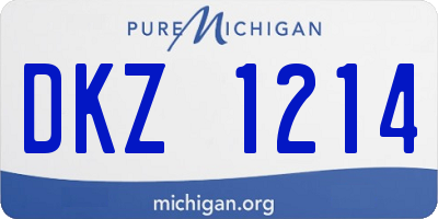 MI license plate DKZ1214