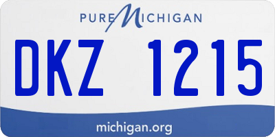 MI license plate DKZ1215