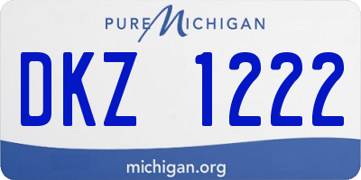 MI license plate DKZ1222